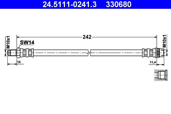 Flessibile del freno ATE 330680