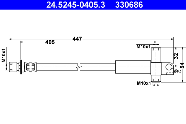 Flessibile del freno ATE 330686