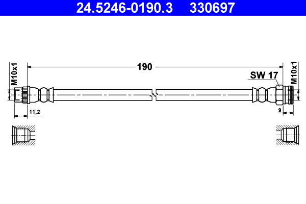 Flessibile del freno ATE 330697
