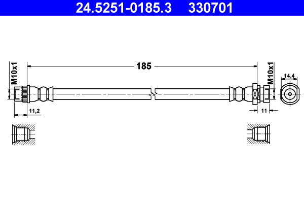 Flessibile del freno ATE 330701
