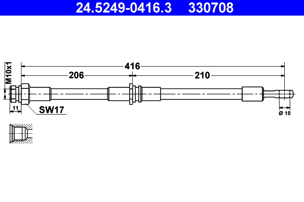 Flessibile del freno ATE 330708