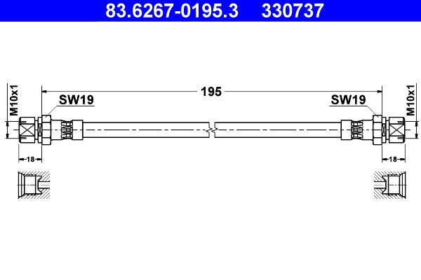 Flessibile del freno ATE 330737
