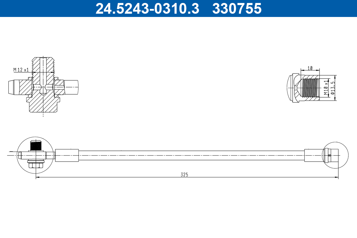 Flessibile del freno ATE 330755