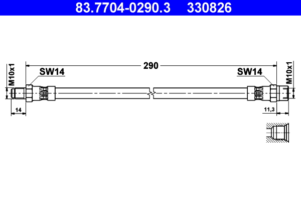 Flessibile del freno ATE 330826