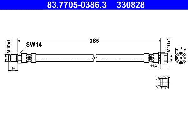 Flessibile del freno ATE 330828