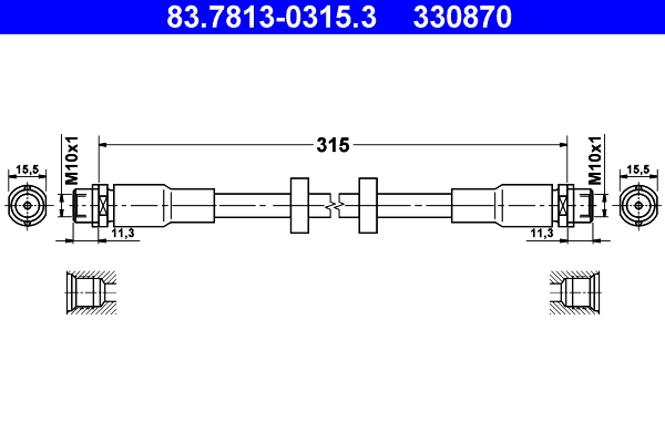 Flessibile del freno ATE 330870