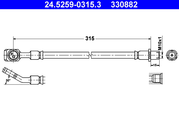 Flessibile del freno ATE 330882