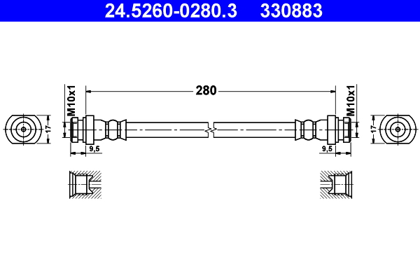 Flessibile del freno ATE 330883