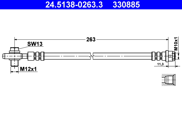 Flessibile del freno ATE 330885