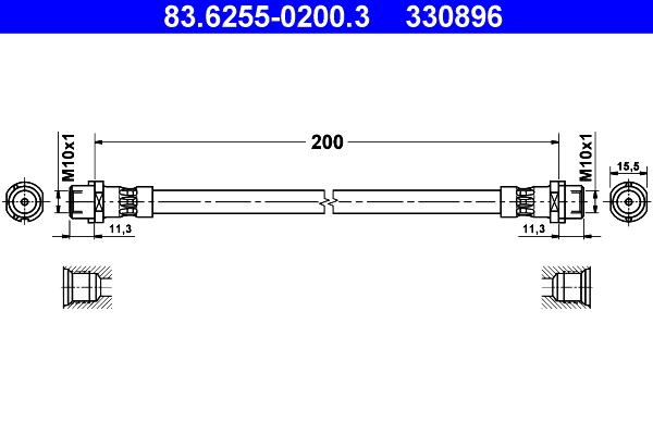 Flessibile del freno ATE 330896