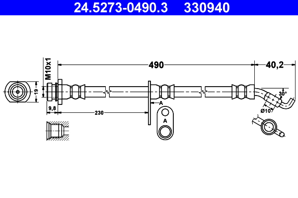 Flessibile del freno ATE 330940