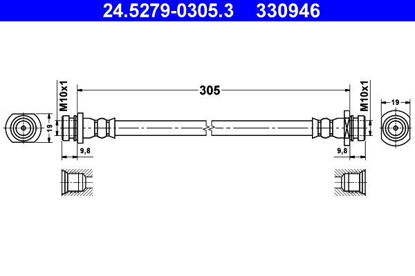 Flessibile del freno ATE 330946