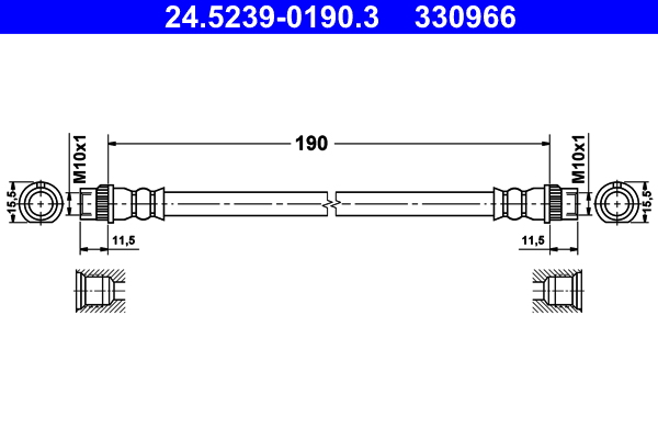 Flessibile del freno ATE 330966