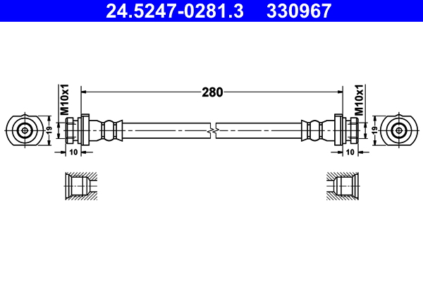 Flessibile del freno ATE 330967