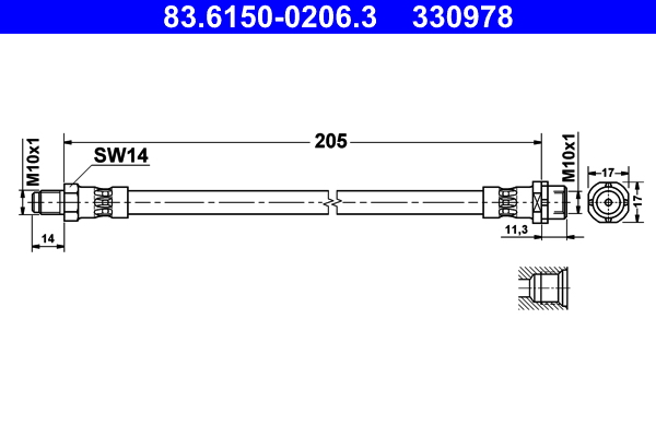 Flessibile del freno ATE 330978