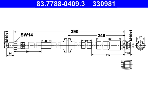 Flessibile del freno ATE 330981