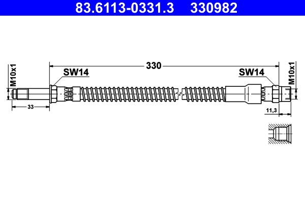 Flessibile del freno ATE 330982