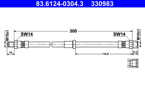Flessibile del freno ATE 330983