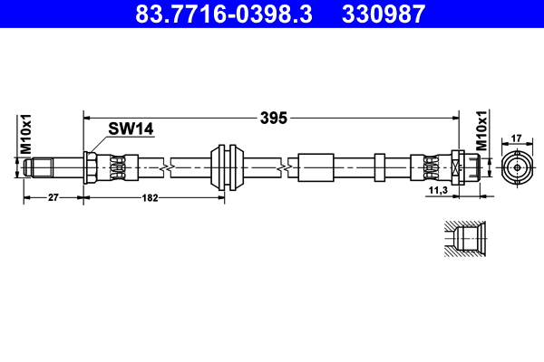 Flessibile del freno ATE 330987