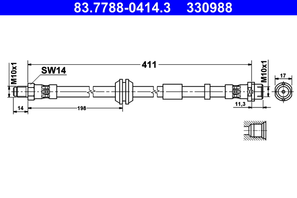 Flessibile del freno ATE 330988