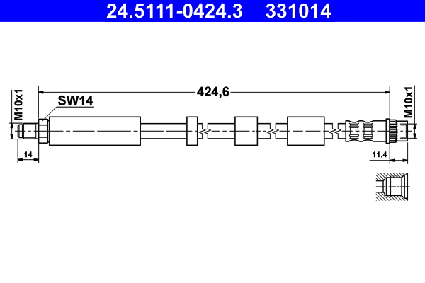 Flessibile del freno ATE 331014