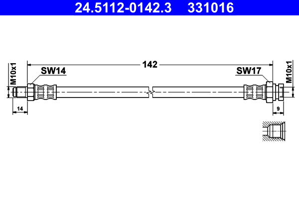 Flessibile del freno ATE 331016