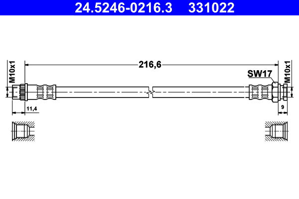 Flessibile del freno ATE 331022