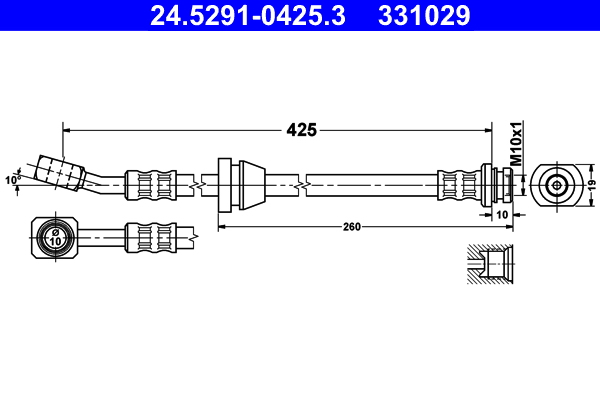 Flessibile del freno ATE 331029