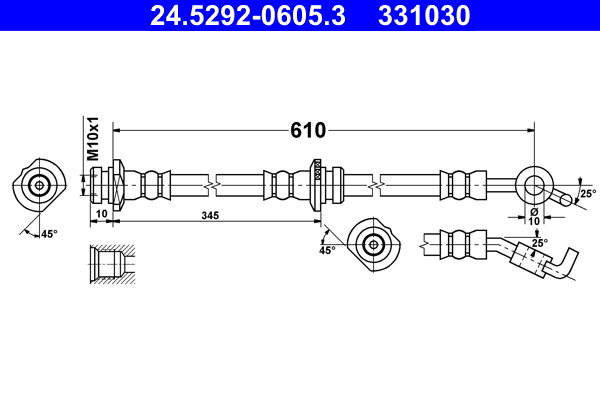 Flessibile del freno ATE 331030