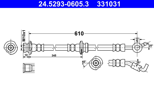 Flessibile del freno ATE 331031