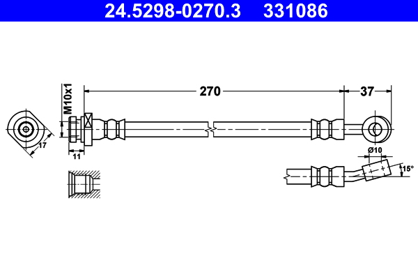 Flessibile del freno ATE 331086