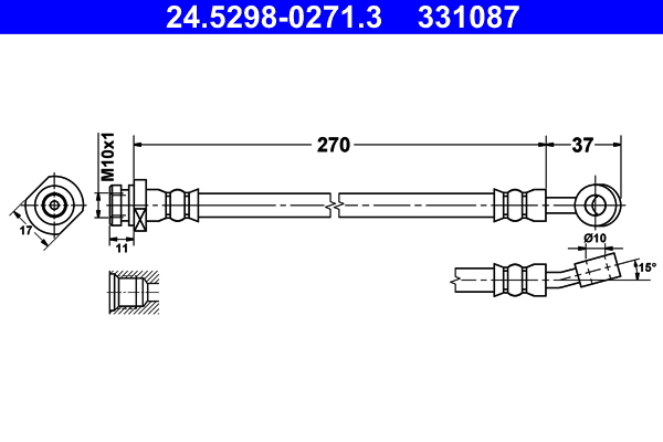 Flessibile del freno ATE 331087