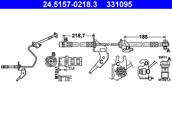 Flessibile del freno ATE 331095