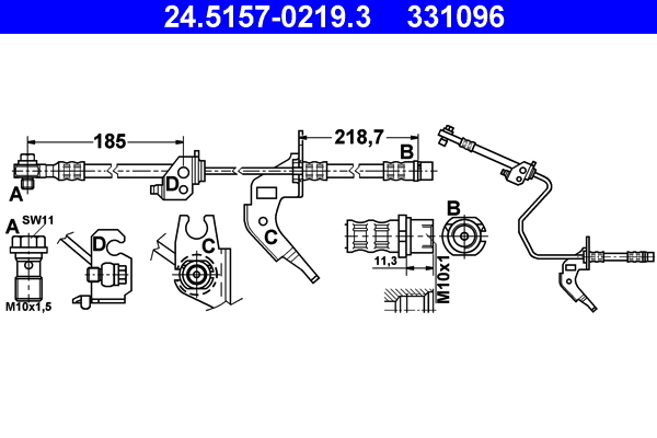 Flessibile del freno ATE 331096