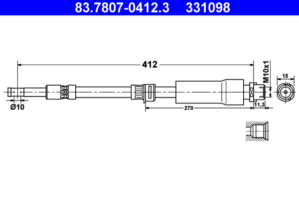 Flessibile del freno ATE 331098