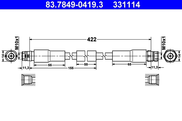 Flessibile del freno ATE 331114