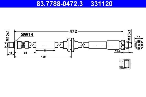 Flessibile del freno ATE 331120