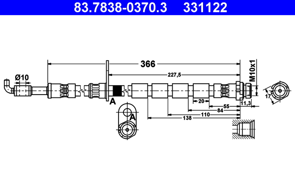 Flessibile del freno ATE 331122
