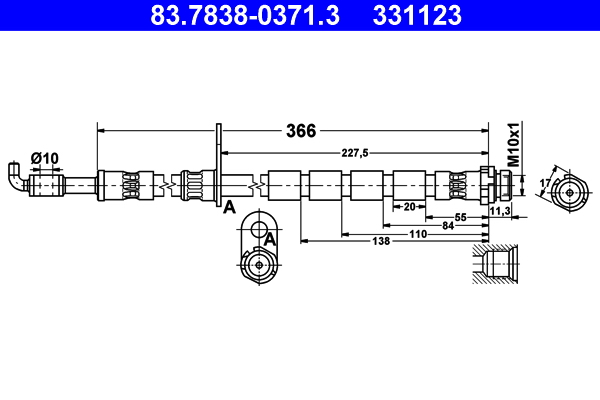 Flessibile del freno ATE 331123