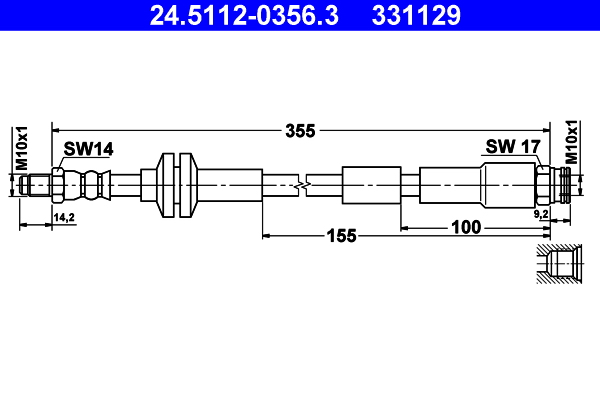 Flessibile del freno ATE 331129