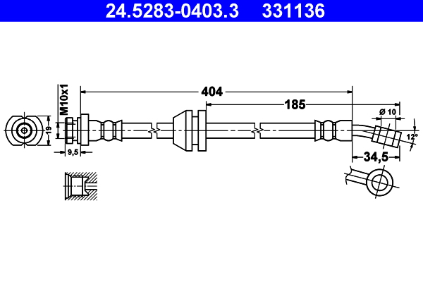 Flessibile del freno ATE 331136