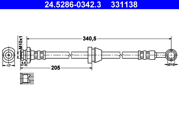 Flessibile del freno ATE 331138
