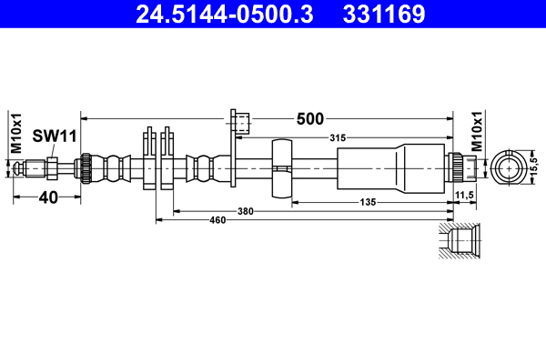 Flessibile del freno ATE 331169