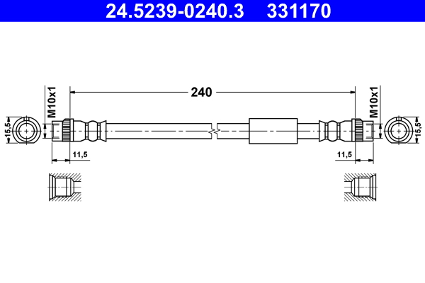 Flessibile del freno ATE 331170