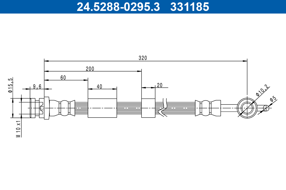 Flessibile del freno ATE 331185
