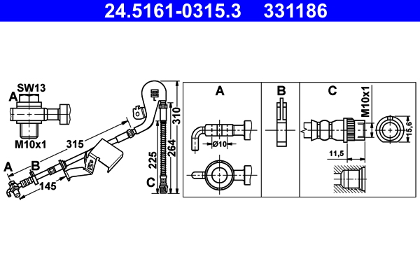 Flessibile del freno ATE 331186