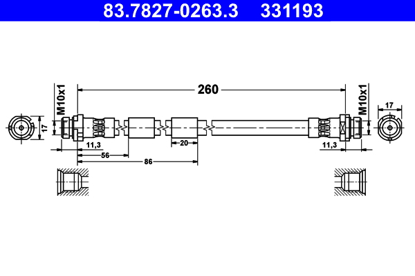 Flessibile del freno ATE 331193