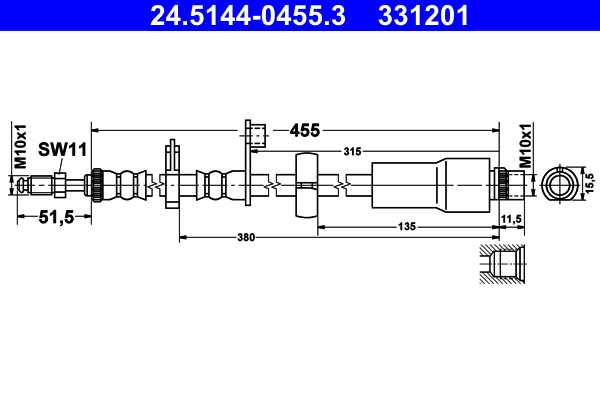 Flessibile del freno ATE 331201