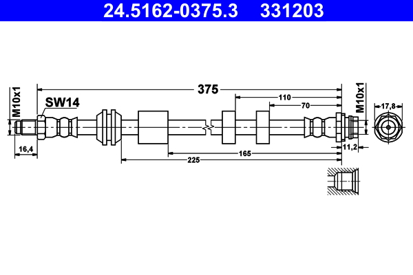 Flessibile del freno ATE 331203