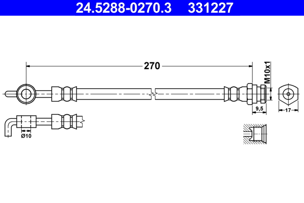 Flessibile del freno ATE 331227